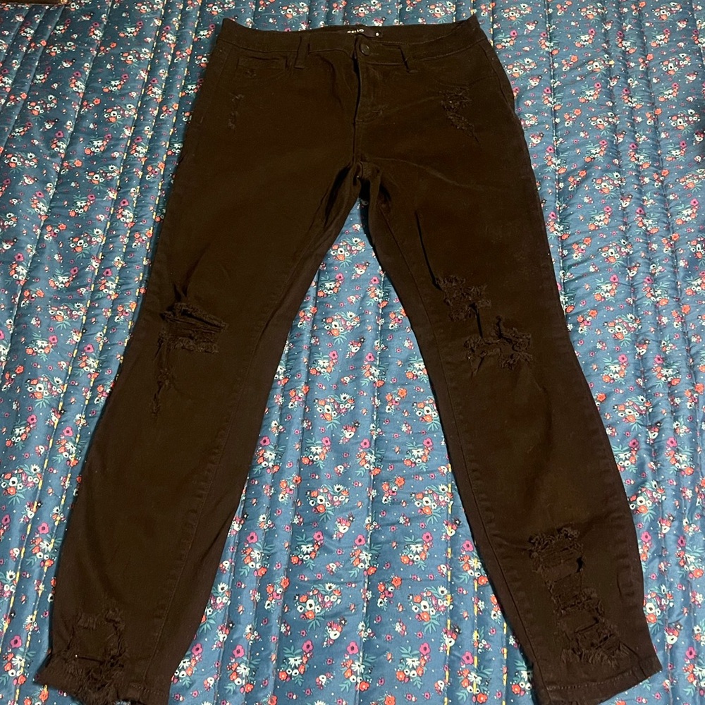 Cello black ripped skinny jeans